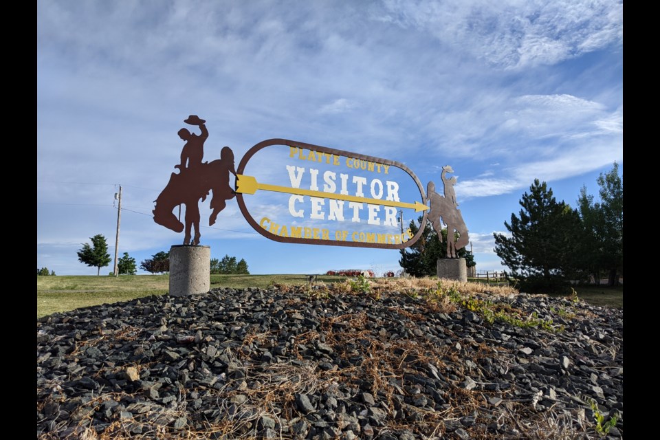 The Platte County, Wyoming, visitor center and Chamber of Commerce are on the southern edge of Wheatland, an agricultural town in the High Plains known for its proximity to good fishing spots. Thirteen residents of the county have died of covid-19, according to the state health department. (Rae Ellen Bichell/KHN)