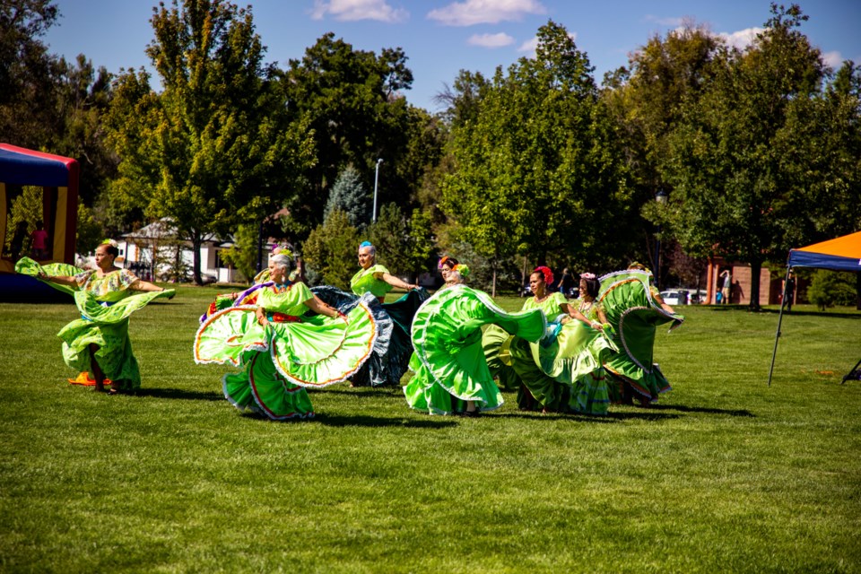 The Latino Chamber of Commerce of Boulder County, along with representitives of Boulder County, city of Longmont and local businesses, gathered in Roosevelt Park to kick off Latino Business Month with a fiesta