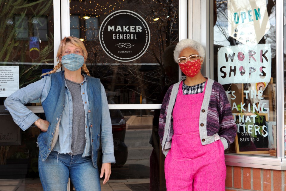 Owners of Maker General Julie Benoit, left, and Stephanie Sterling, right, stand infront of the craft store on Main Street. Photo by Ali Mai | ali.mai.journo@gmail.com