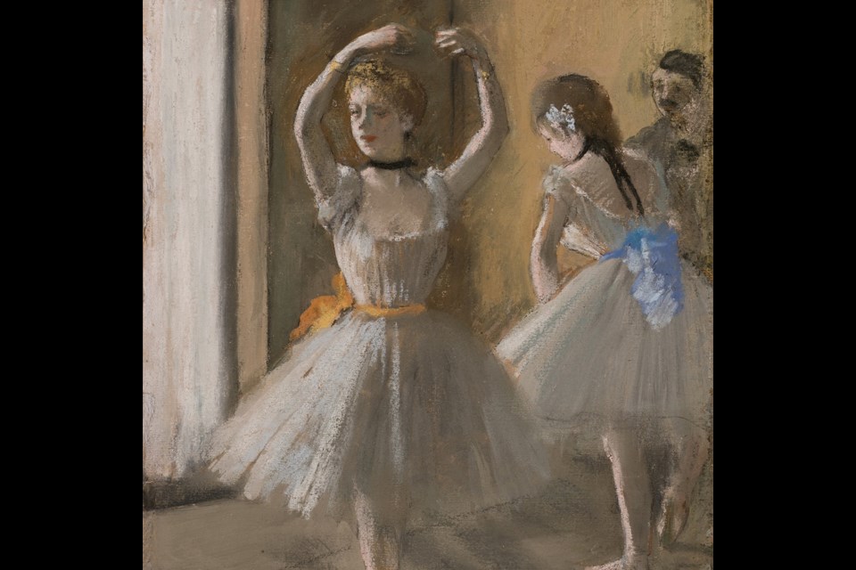 Photo by Wes Magyar. Edgar Degas, “Two Dancers in the
Foyer,” 1888, pastel, detail.