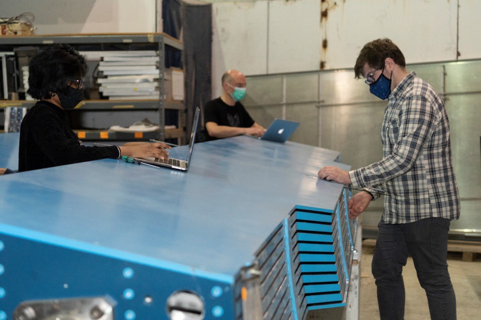 Jeff Ouellette, to the right, works on sPHENIX. Photo courtesy of Brookhaven National Laboratory. 