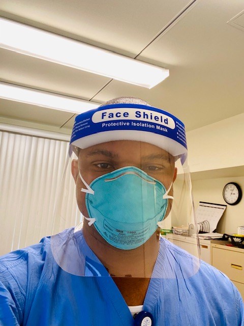 Orji Okereke in full PPE