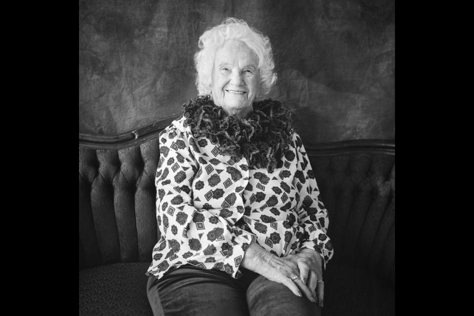 Margaret Caldwell (98) poses for her portrait