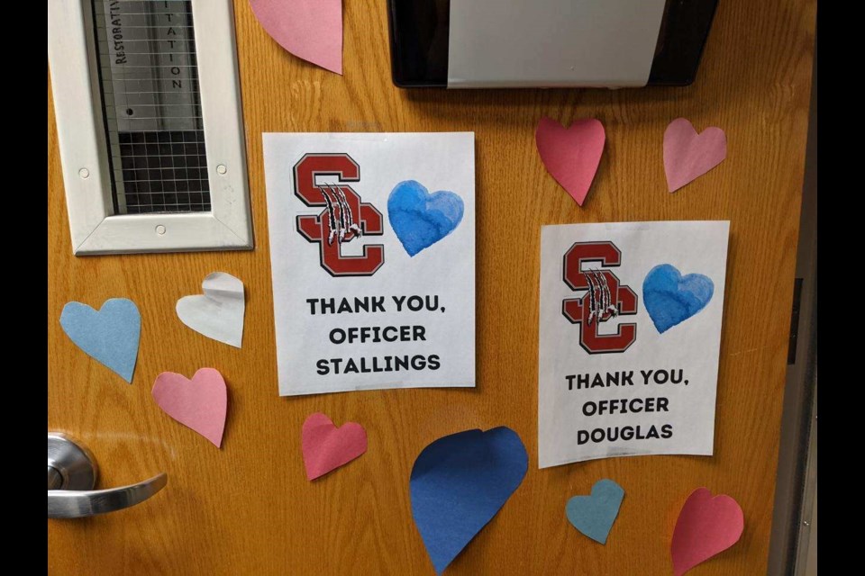 Silver Creek Leadership Academy students decorate SRO office in support after 10 died in a shooting in Boulder, including a police officer. 