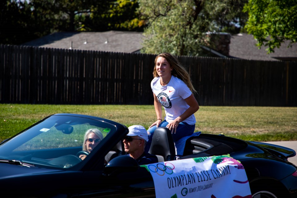 Niwot Homecoming Parade floats show off student athletics and creativity.