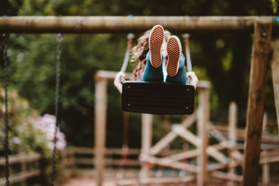 child on swing