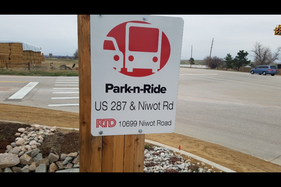 RTD Park-N-Ride at Niwot Road and U.S. 287 would be a key fixture in plans to add Bus Rapid Transit on the highway
