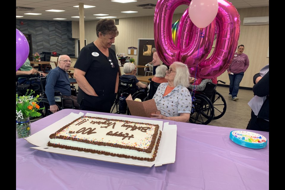 Virginia celebrating her 100th birthday.