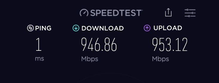 8-14-17 NextLight SpeedTest Results