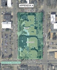No smoking areas for Civic Center and Public Library