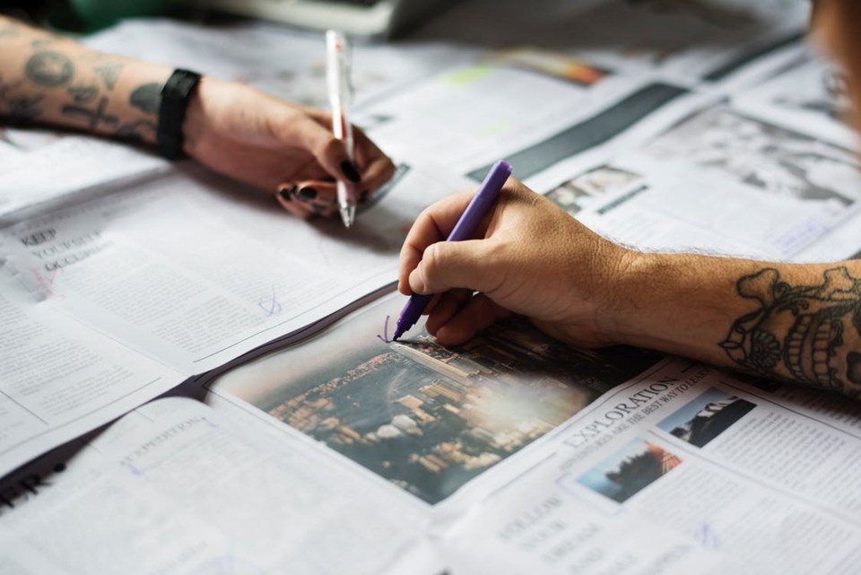 newspaper tattoo pen