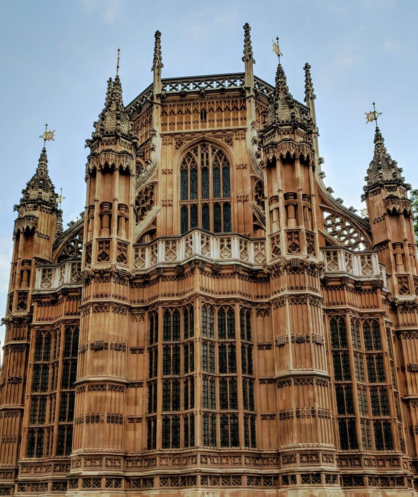 Westminster Abbey looms over the London sky. Photo by Teri Beaver.