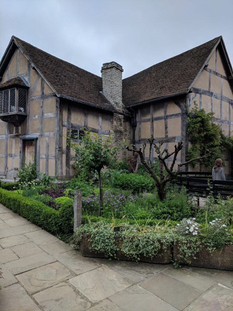 An exterior view of Shakespeare's childhood home in Stratford Upon Avon