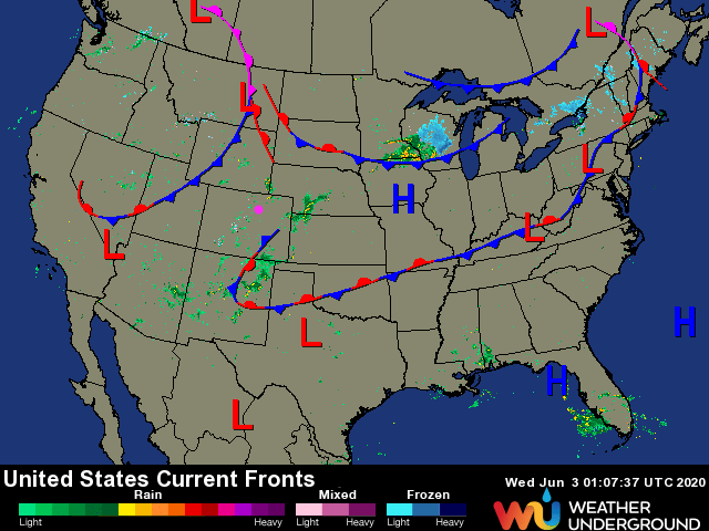 cold front weather map