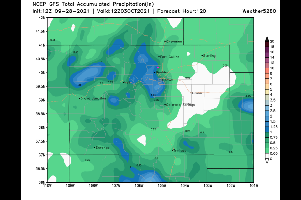 Figure 2 update: the 5 day rainfall total from the GFS and weather5280.com