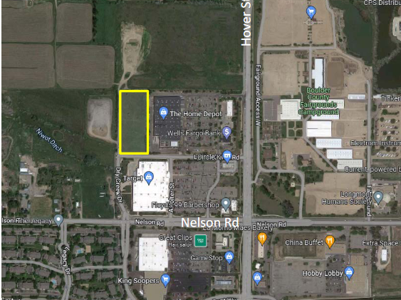 Vicinity map of parcel being proposed for rezoning.