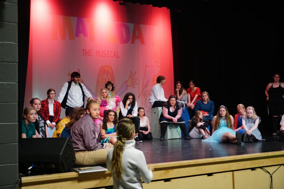 Georgian Bay District Secondary School students were looking forward to this spring's production of Beauty and the Beast. In this file photo, students go through a rehearsal for an earlier production, Matilda the Musical.