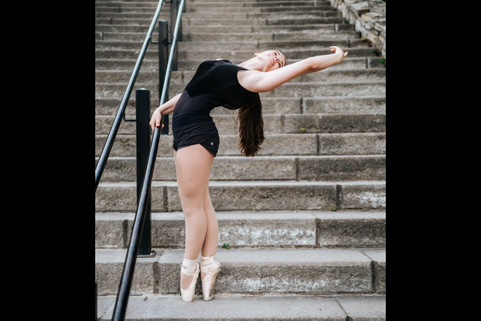 Back bends are Gabriele Gillespie’s party trick as a contemporary dancer. With a newly-won spot on Team Canada, Gillespie will compete in the Dance World Cup in Portugal in June. Kevin Cascagnette photo