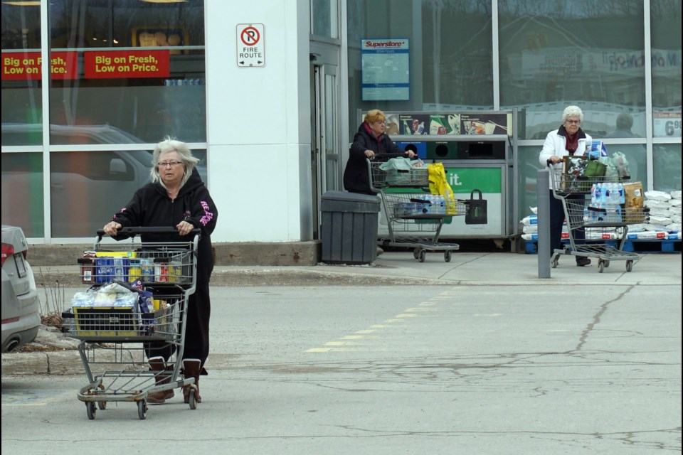 Stores have been busier than usual since the first coronavirus case was recorded in the area Thursday. Andrew Philips/MidlandToday               
