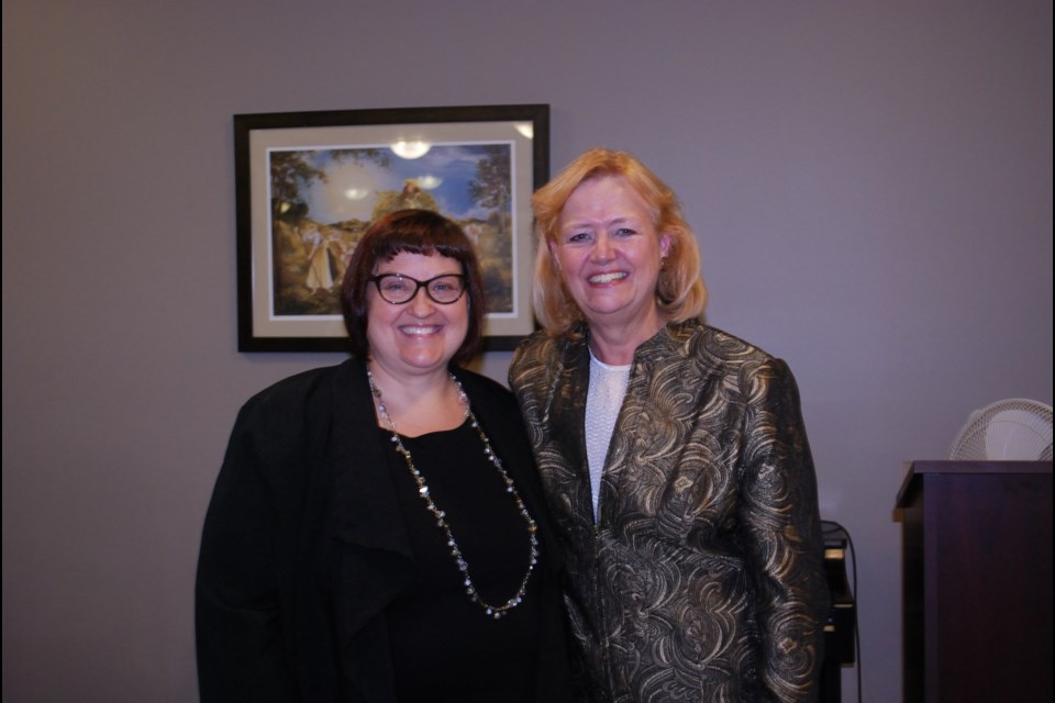 Lorna Tomlinson (right), who is pictured with Andrea Abbott-Kokosin, headed up the Wendat Community Programs for 30 years, and she continues to volunteer at the organization today.