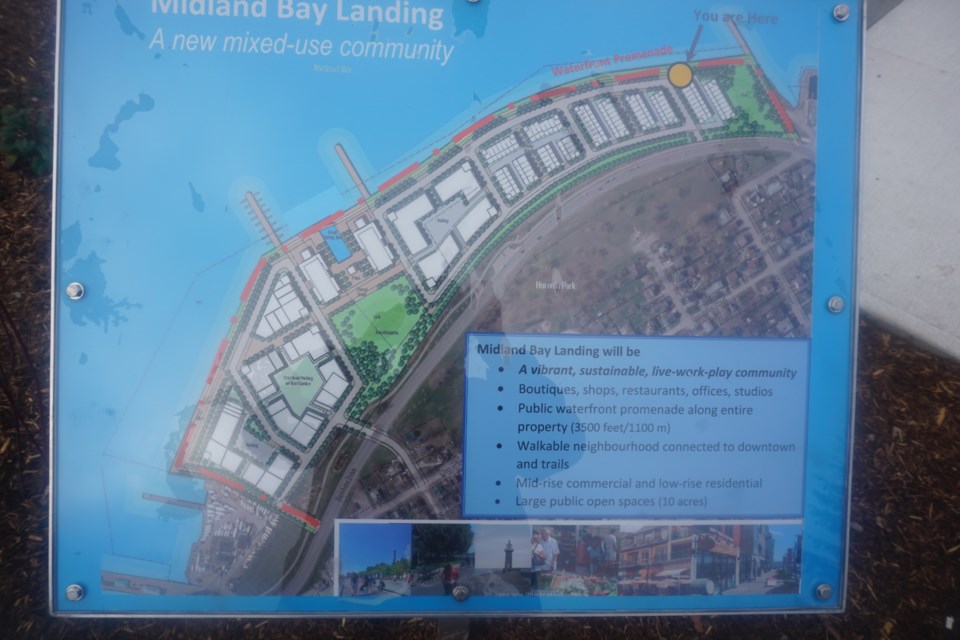 Columnist says this site plan displayed at Midland Bay Landing lacks park space.            