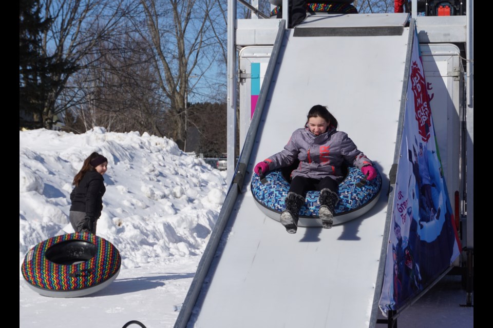 Everyone seemed to enjoy the tubing slide set up by Ski Snow Valley. Andrew Philips/MidlandToday
