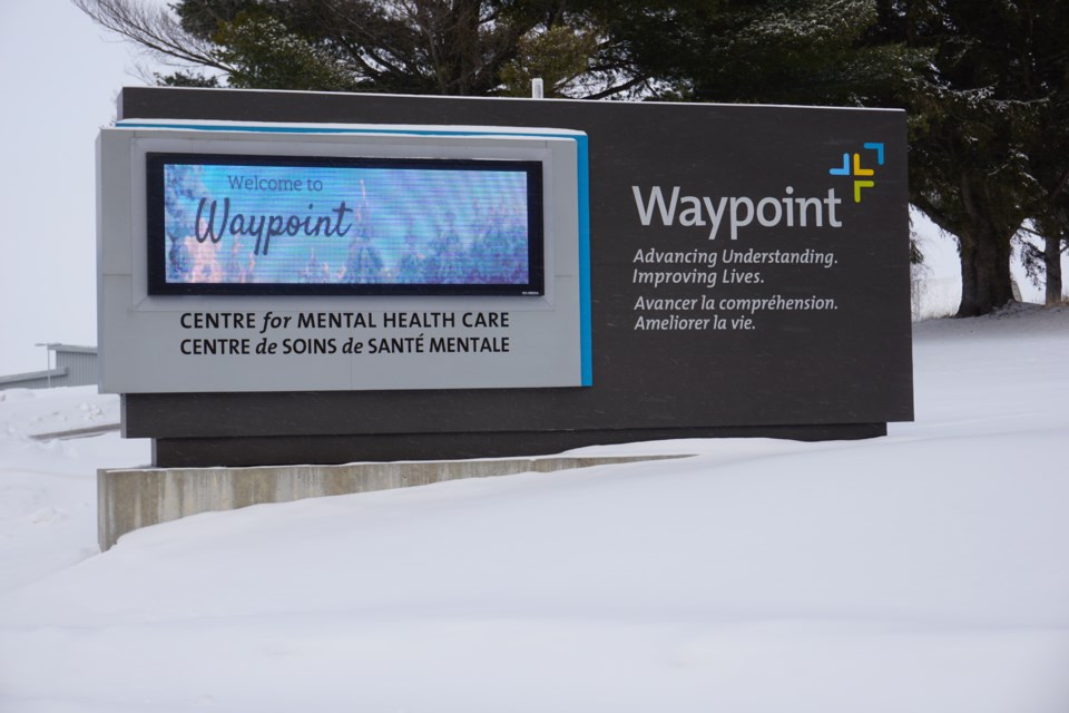 Waypoint Centre for Mental Health Care entrance sign. Andrew Philips/MidlandToday      