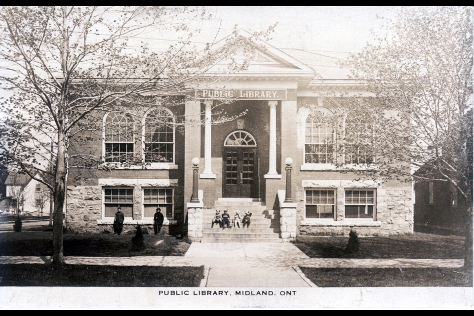 The Carnegie Library at the corner of Hugel Avenue and First Street. Author's collection.