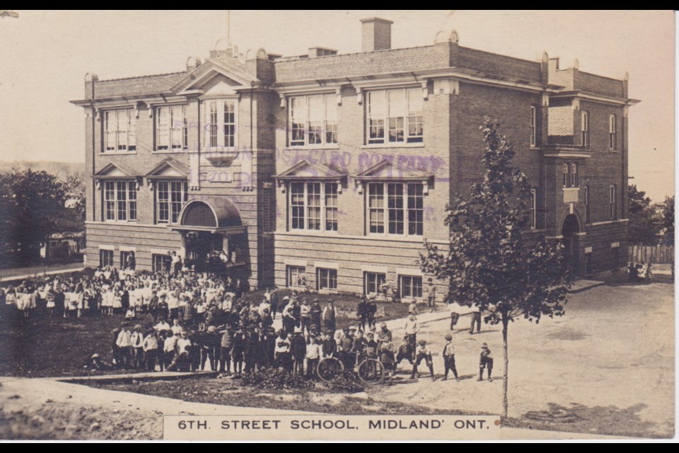 Postcard of the Sixth St. School circa 1920. Author's collection.