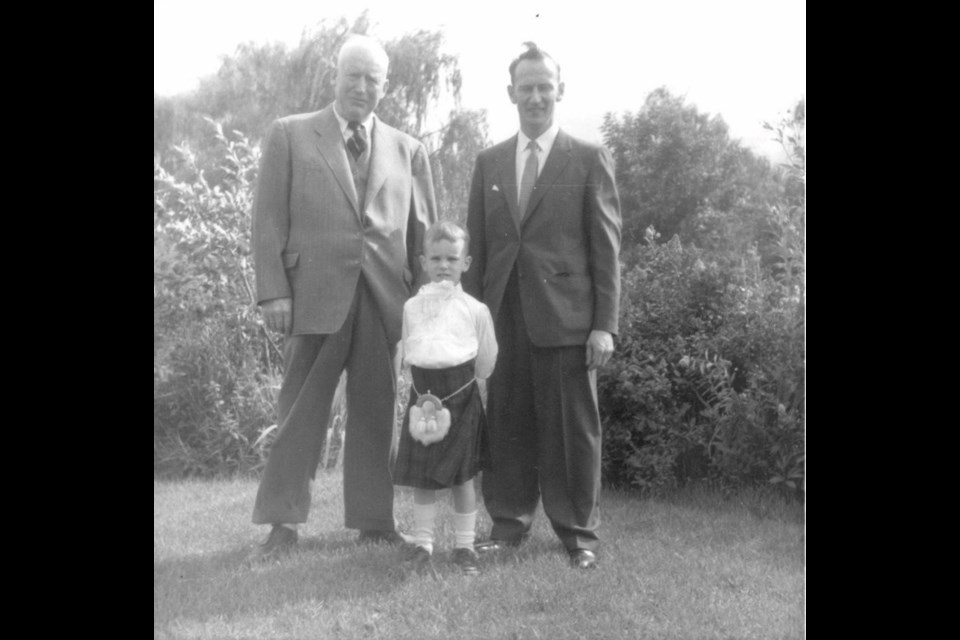 The author as Scotsman flanked by Grandad G.M. Philip & Uncle H.M. Philip.