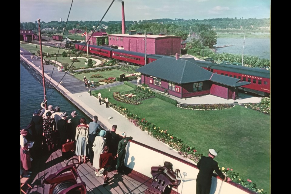 Colour photo Keewatin arrival in Port McNicoll. Courtesy Eric Conroy.