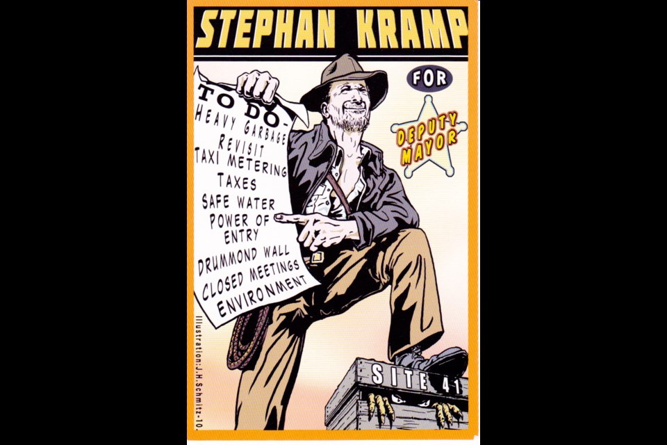 Stephan Kramp campaign postcard by James Schmitz.