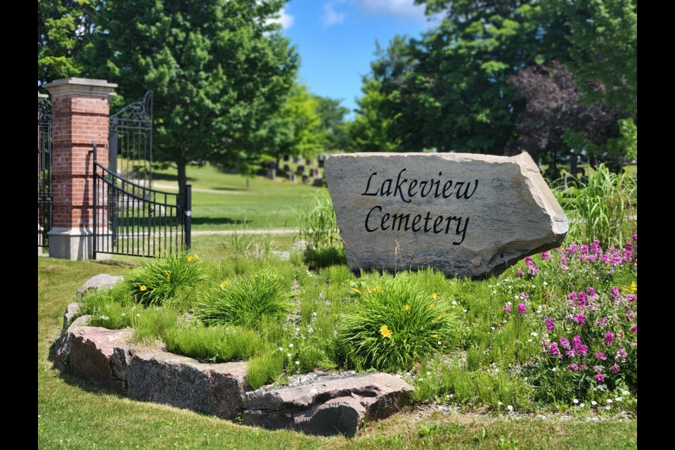 Lakeview Cemetery's offers a tranquil setting just off one of Midland's busiest streets.