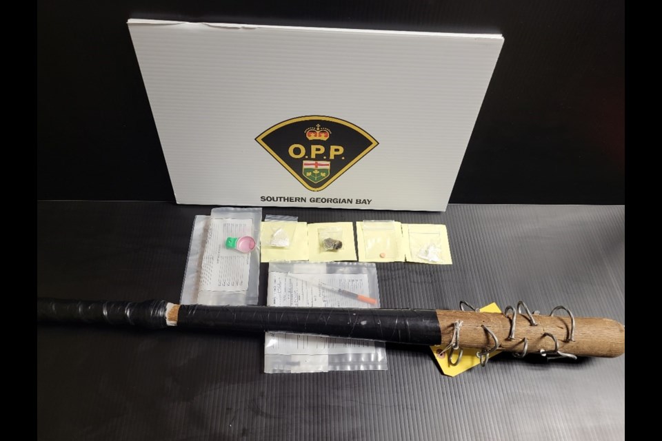 Police seized these items Wednesday from a residence on Queen Street in Midland.