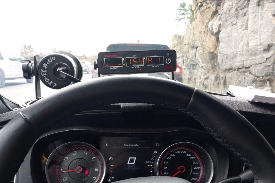 Honda CRV clocked at 154 km/hr on Hwy. 400 near Go Home Lake Road