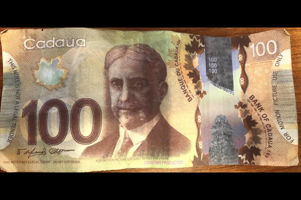 A counterfeit $100 bill that was passed in Midland