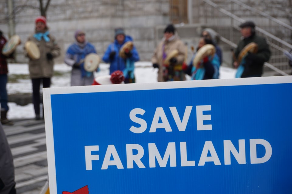 Paving over Ontario farmland is one issue protestors say will hurt the province down the road.                