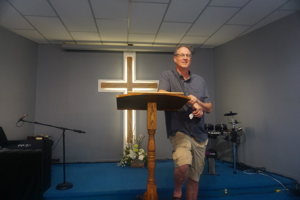 Pastor Thom Burke is pictured in River of Life Pentecostal Church.                                    