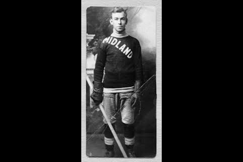 Born in Medonte Township in 1894, Herb Drury starred for the Midland Juniors before going on to hockey fame in Pittsburgh.