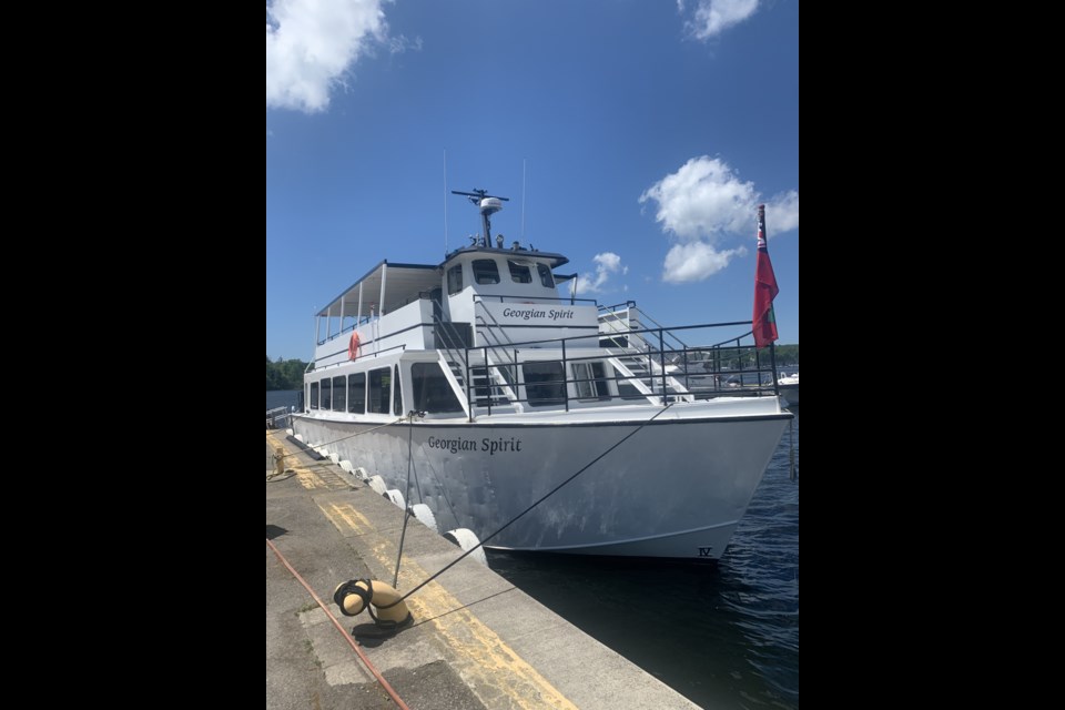 The Georgian Spirit is pictured docked in Midland.