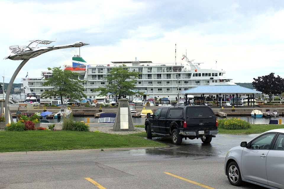 The Pearl Mist, a cruise ship hosting up to 210 passengers and 70 crew members, frequently visits Midland on its annual tourist excursions.