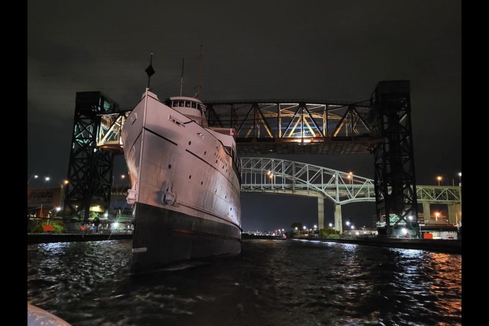 The SS Keewatin is seen leaving Hamilton in the early hours of Oct. 25 en route to the Kingston.
