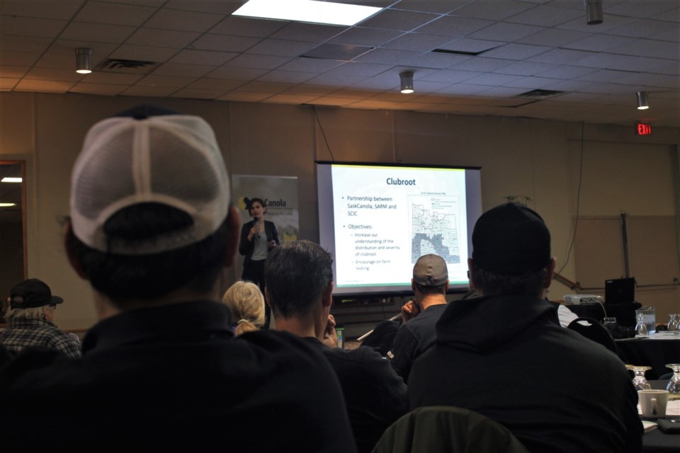 Barb Ziesman, plant disease specialist from Saskatchewan Agriculture, spoke about several root diseases to be aware of for the coming production season. 