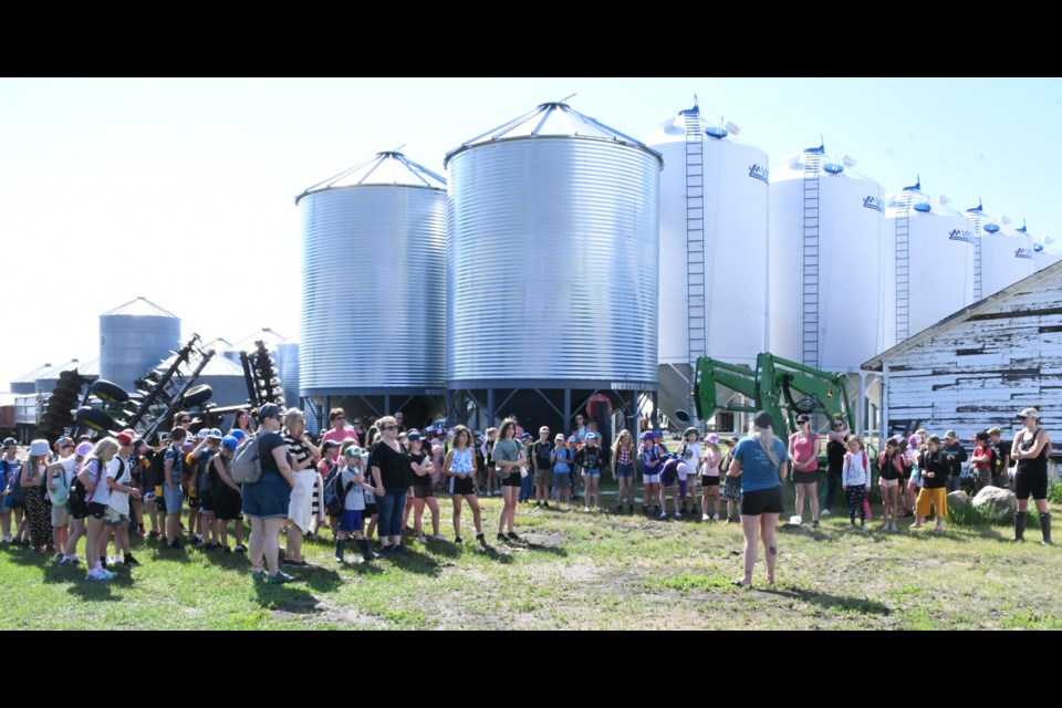 Hundreds of students from Moose Jaw visited a farm on June 8 to learn more about agriculture. Photo by Jason G. Antonio