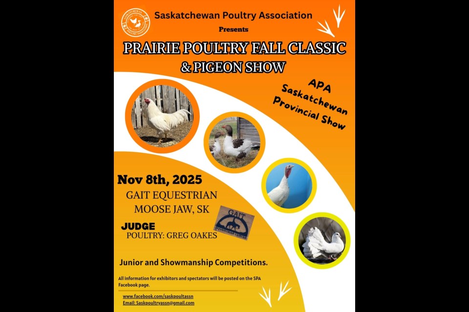 A poster promoting the Prairie Poultry Fall Classic and Pigeon Show. Photo courtesy Facebook 