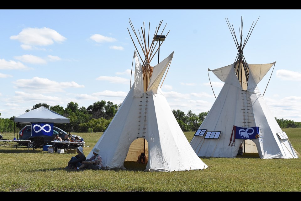 In addition to learning about bison, a tent-raising demonstration was also part of the afternoon’s activities.