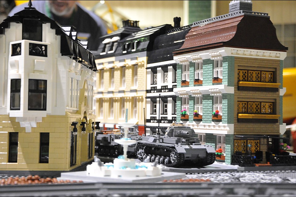 This vignette from Vienna, Austria in the Second World War is just a small sample of the many intricate and details Lego sculptures. (photo: Randy Palmer)