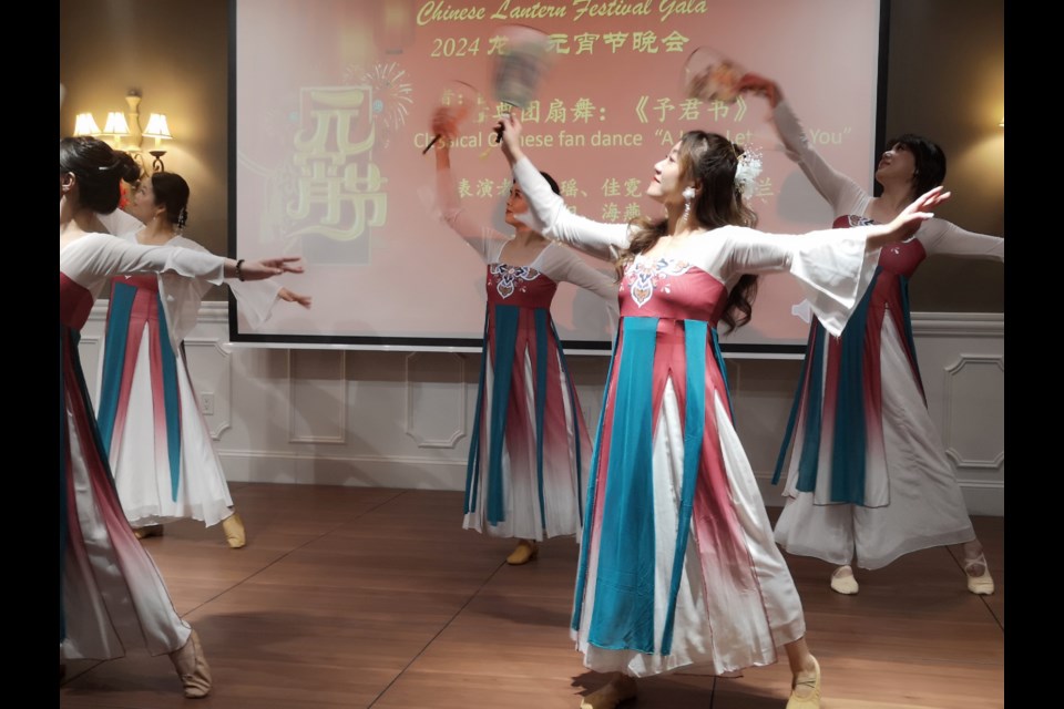 Members of the Saskatoon Chinese Dance Club during the Feb. 24 performance of "A Love Letter to You" at the Grant Hall Hotel.