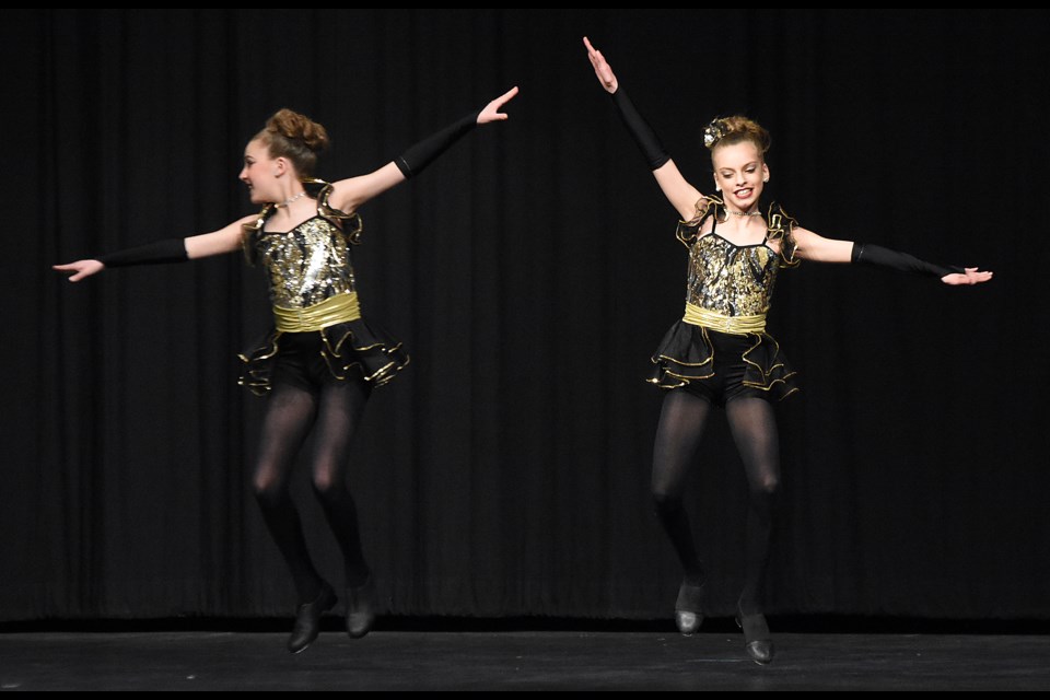 Adalie Moore and Adysen Moser of Moose Jaw’s Dance Images by B.J. perform their Novice Tap Duo age 9-11 routine.