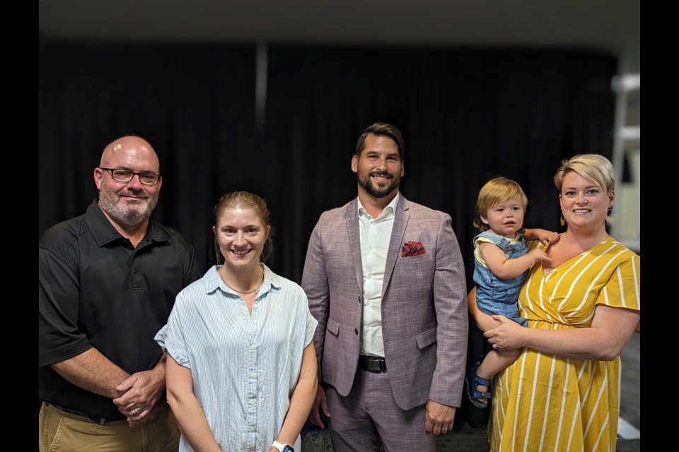 (l-r) Camron Howe, Dr. Caitlyn Howe, Ryan Hrechka, and Kim Waldo at the Festival of Trees announcement
